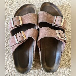 Birkenstock Pink Suede Double Strap Sandals